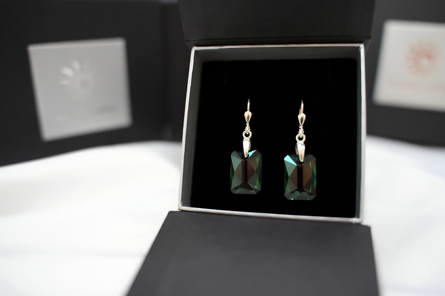 Ohrringe Smaragd Emerald mit Swarovski® 1006og