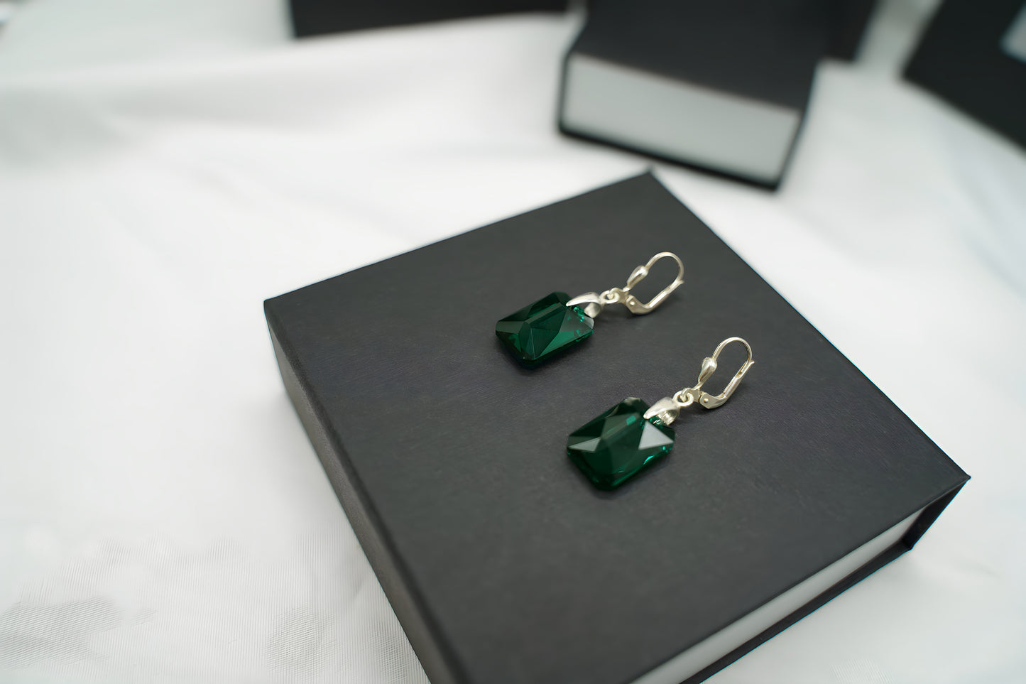 Ohrringe Smaragd Emerald mit Swarovski® 1006og