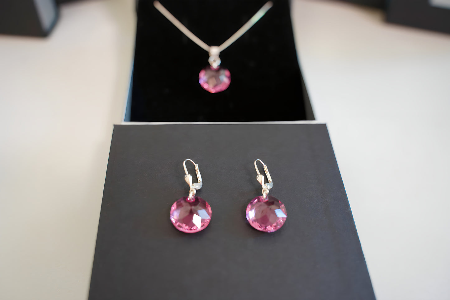 Rosé Disc-Set mit Swarovski® 1016ko