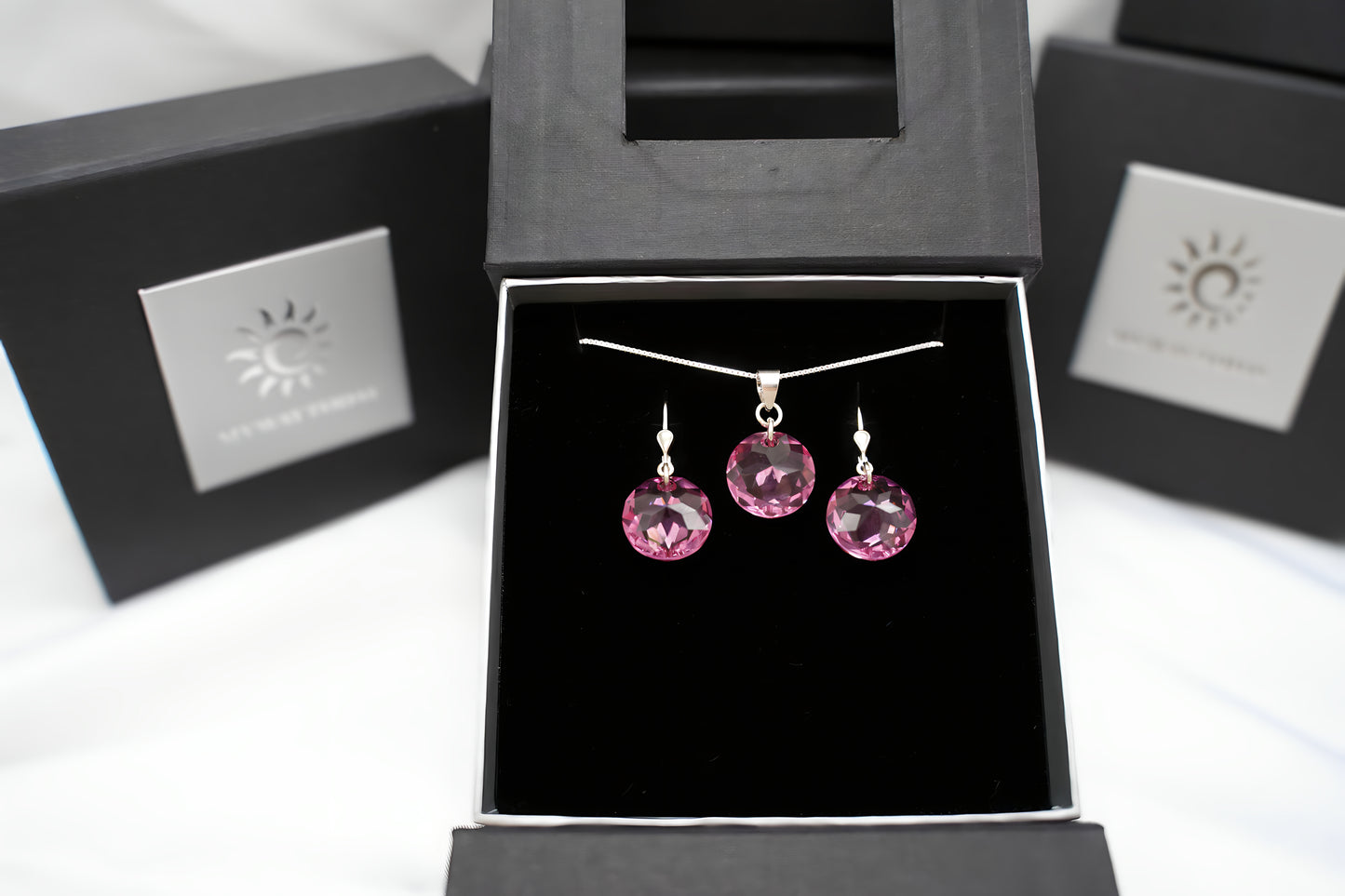 Rosé Disc-Set mit Swarovski® 1016ko