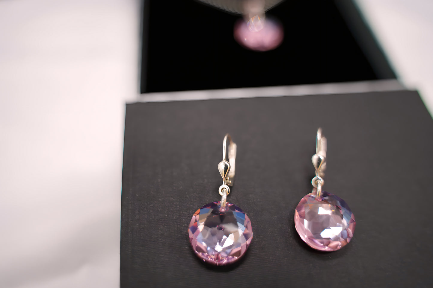 Zartrosa Disc-Set mit Swarovski® 1017ko