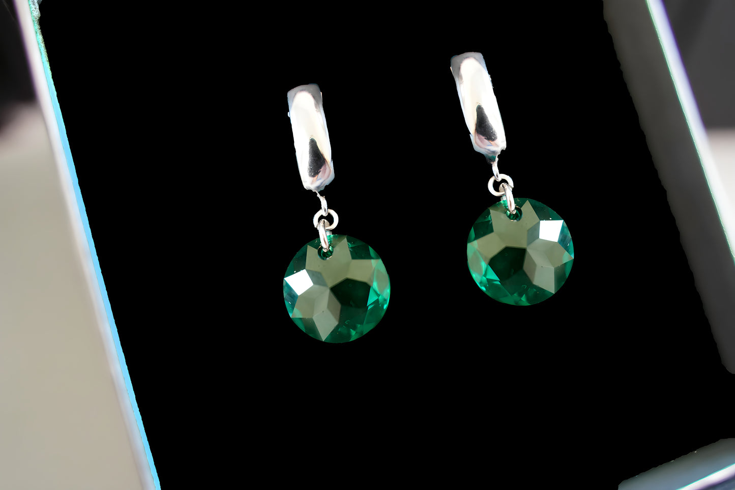 Smaragd Disc-Set mit Swarovski® 1018ko