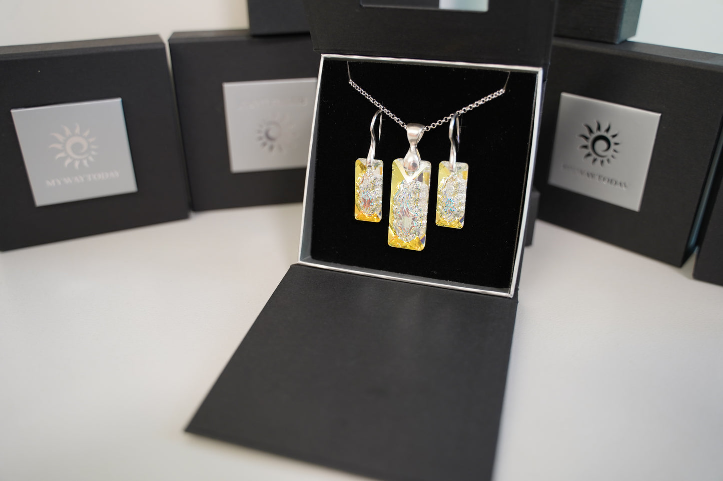 Baroque Ambra Rechteck Set mit Swarovski® 1021ko