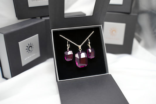 Cushion Purple Set mit Swarovski® 1005ko