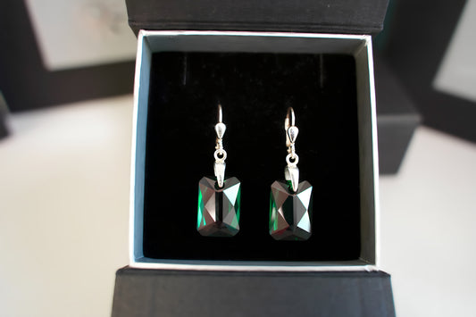 Ohrringe Smaragd Emerald  mit Swarovski® 1006og