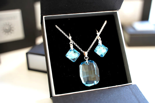 Aqua Cushion Set mit Swarovski® 1007ko