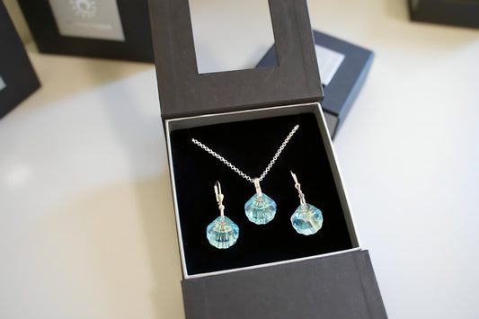 Meeresfächer-Set mit Swarovski® 1008k