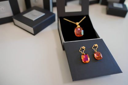 Quatrefoil Amber Cushion Set mit Swarovski® 1010ko