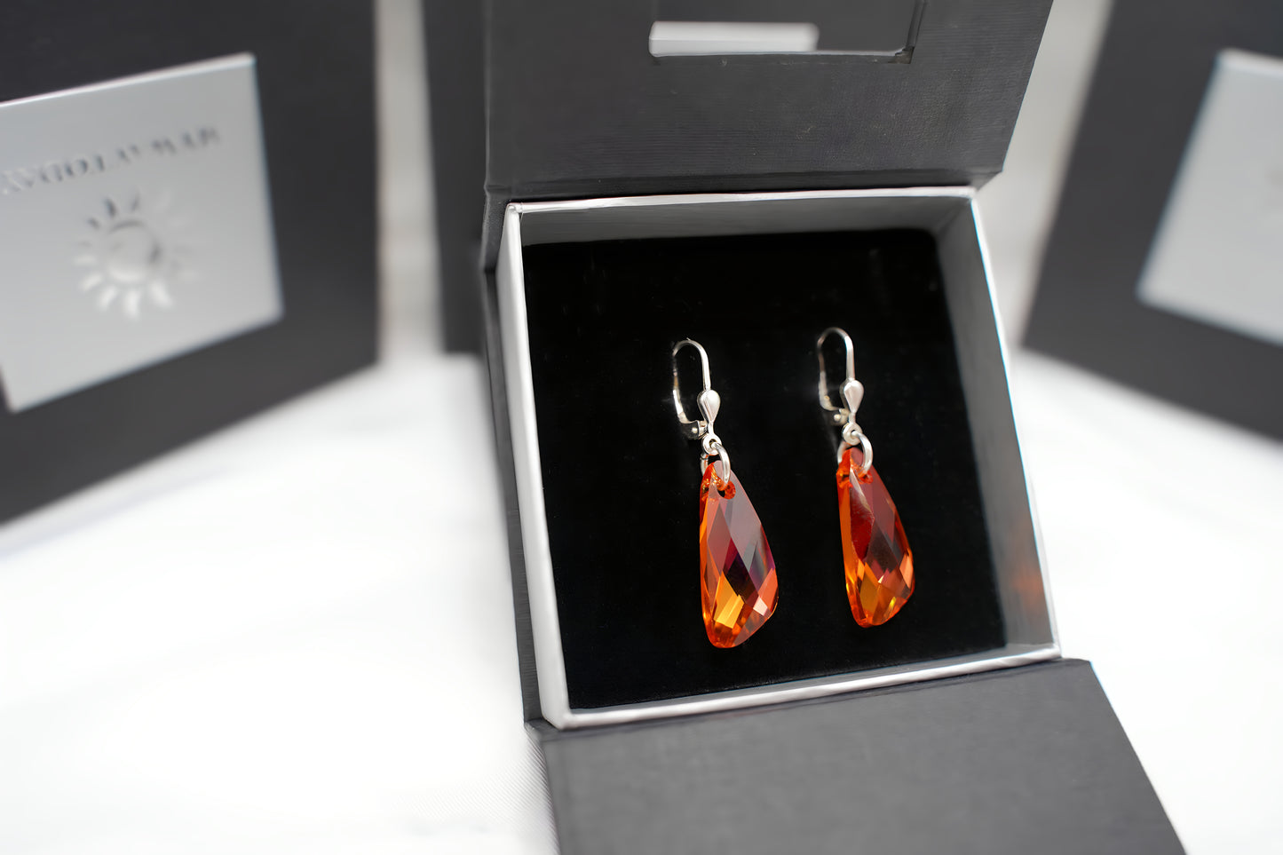 Feuerprisma Ohrringe mit Swarovski® 1012o