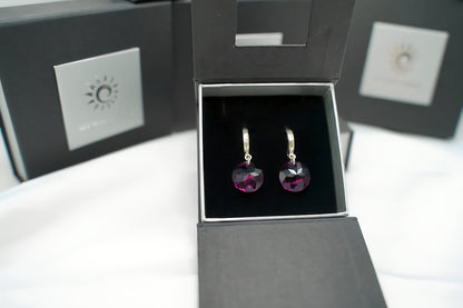 Creolen Amethyst Disc mit Swarovski® 1015o