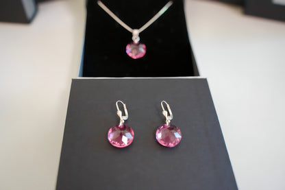 Rosé Disc-Set mit Swarovski® 1016ko