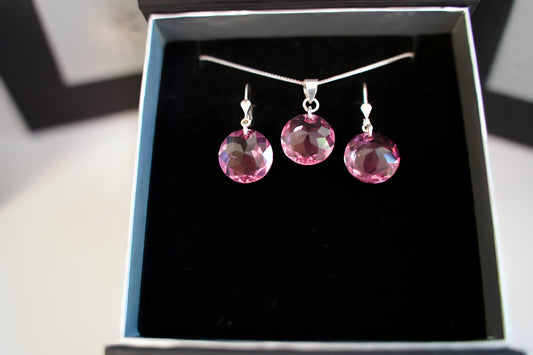 Rosé Disc-Set mit Swarovski® 1016ko