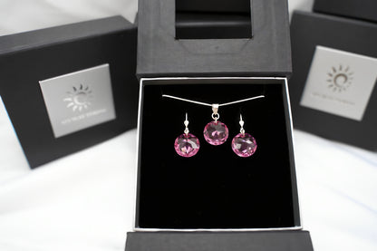 Rosé Disc-Set mit Swarovski® 1016ko