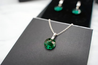 Smaragd Disc-Set mit Swarovski® 1018ko