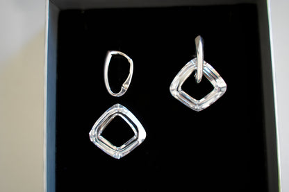 Quadrat Geometry Ohrringe mit Swarovski® 1020o