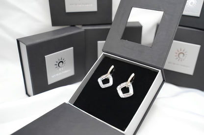 Quadrat Geometry Ohrringe mit Swarovski® 1020o