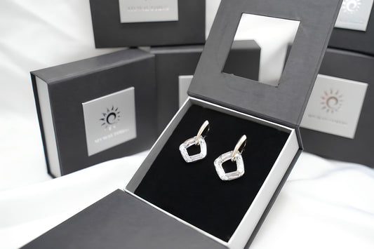 Quadrat Geometry Ohrringe mit Swarovski® 1020o